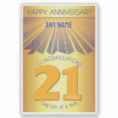 21 Year | Golden Ray 12 Step CUSTOM NAME シール (正面)