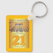21 Year Sober Anniversary | Golden Ray 12 Step キーホルダー (裏面)