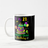 21stおもしろいマルディグラ誕生日キングケーキF コーヒーマグカップ (左)