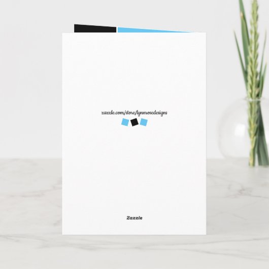 21stがまだ驚くべき青と黒の誕生日の写真 カード (裏面)