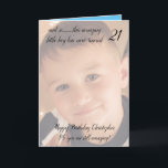 21stがまだ驚くべき青と黒の誕生日の写真 カード<br><div class="desc">21th誕生日の写真グリーティングカード。名前、写真、メッセージ書を追加する。青と黒ハッピーバースデー。あなたはまだ素晴らしい。21今日</div>