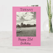 21stインスピレーショ後を追ン・ユア・ドリームズ誕生日 カード (正面)