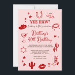 21stウェスタン誕生日ピンクレッド女性のカーボーイ 招待状<br><div class="desc">女性のカーボーイブートフローラウェスタン招待状。21素朴、30th、または40th西女性のカーボーイ誕生日。</div>