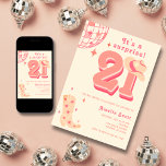 21stサプライズ誕生日レトロディスコ女性のカーボーイピンク 招待状<br><div class="desc">思い出祝に残る驚きの21歳の誕生日にレトロな魅力を醸し出す招待パーソナライズされたを受け付ける！このデジタルダウンロードは、ディスコボール、スター、カウボーイのブーツ、桃とピンクの色合いのはっきりした21を飾ったアイボリーの背景を備え、カウボーイの帽子を乗せお洒落てぶら下がった2000000。ディスコの女性のカーボーイやロデオをテーマにした誕生日パーティーに最適な、この招待はおもしろいとフェスティバルお祝いのトーンを設定する確実である。ピーチとピンクのトーンでユニーク、この目を引くデザインとスタイルでパーティーの準備をしなさい！</div>