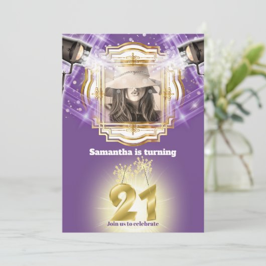 21stハリウッドVIPフォトパープルライトムービースター 招待状 (スタンド正面)