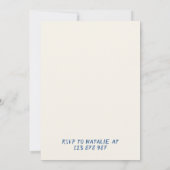 21stブルーハンドドロー女性のカーボーイ沿岸おもしろい誕生日 招待状 (裏面)