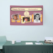 21st男性へ写真の追加name burgundyパーティー 横断幕 (トレードショー)