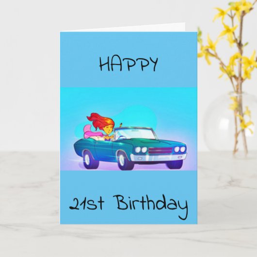 **21st**誕生日カード カード (黄色い花)