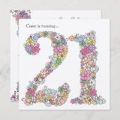 21st 21 Garls Birthday Partyのカスタム招待状 招待状 (正面/裏面)