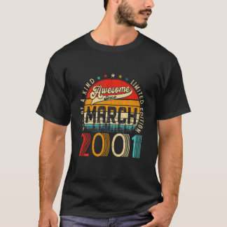 21St Bday Decorations March 2001 Men Women 21 Year Tシャツ