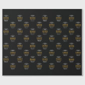 21st Birthday 2002ブラック金ゴールド追加名 ラッピングペーパー (フラット)