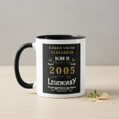 21st Birthday 2005 Legend Retro Black Personalized マグカップ