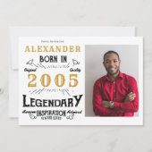 21st Birthday 2005 Legend White & Gold Photo 招待状 (正面)