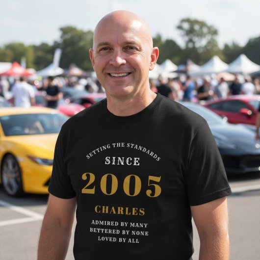 21st Birthday 2005 Personalized Custom Name Black Tシャツ