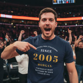 21st Birthday 2005 Personalized Custom Name Blue Tシャツ