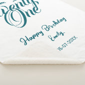 21st birthday add name date year blue template thi シェルパブランケット (3/4)