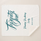 21st birthday add name date year blue template thi シェルパブランケット (正面(横))