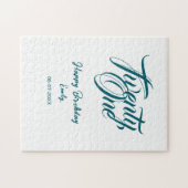 21st birthday add name date year blue template thi ジグソーパズル (横)