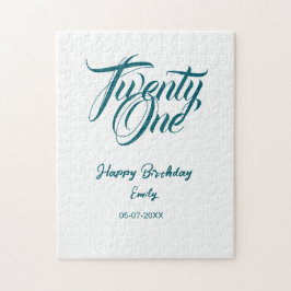 21st birthday add name date year blue template thi ジグソーパズル