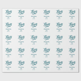 21st birthday add name date year blue template thi ラッピングペーパー