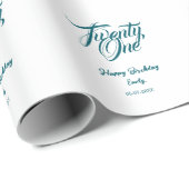 21st birthday add name date year blue template thi ラッピングペーパー (ロールコーナー)