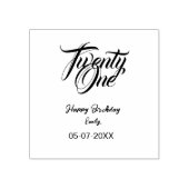 21st birthday add name date year blue template thi ラバースタンプ (インプリント)