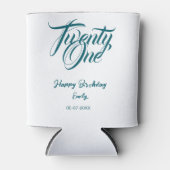 21st birthday add name date year blue template thi 缶クーラー (正面)