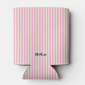 21st Birthday Bash Pink Green Retro Stripes Party 缶クーラー (裏面)