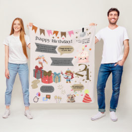 "21st birthday blanket. Woman" フリースブランケット