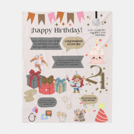 "21st birthday blanket. Woman" フリースブランケット