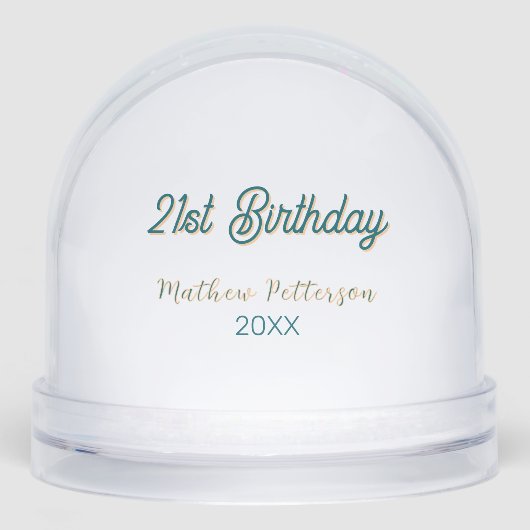 21st birthday blue orange stylish boho retro name  (正面)