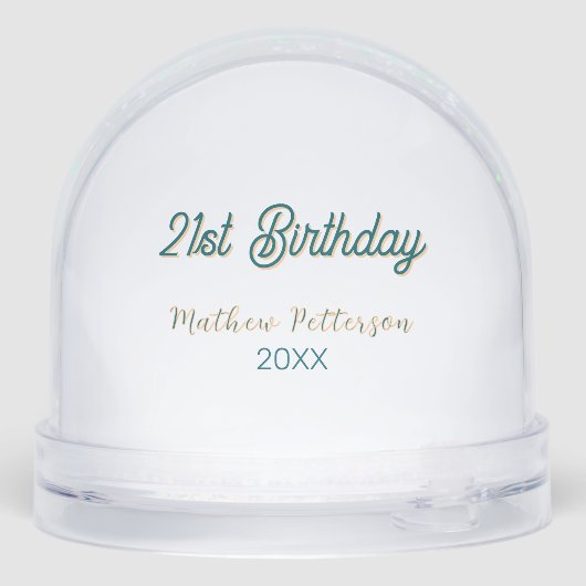 21st birthday blue orange stylish boho retro name  (裏面)