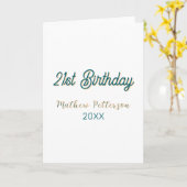 21st birthday blue orange stylish boho retro name カード (黄色い花)
