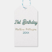 21st birthday blue orange stylish boho retro name  ギフトタグ (裏面)