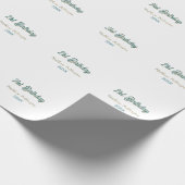 21st birthday blue orange stylish boho retro name  ラッピングペーパー (角)