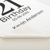 21st birthday bold letter name date simple man boy シェルパブランケット (3/4)