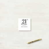 21st birthday bold letter name date simple man boy ポストイット (デスク上)