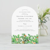 21st Birthday December Birth Flower Holly Arch 招待状 (スタンド正面)