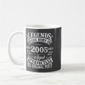 21st Birthday Gift Legend Born In 2005 21 For Year コーヒーマグカップ (左)