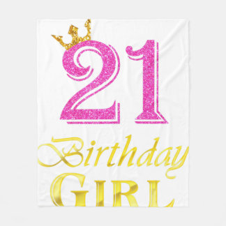 21st Birthday Girl Princess Shirt 21 Years Old 21s フリースブランケット