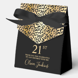 21st Birthday Gold Leopard Print Thank You  フェイバーボックス