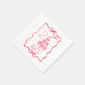 21st Birthday Hand Drawn Champagne Tower  スタンダードカクテルナプキン (角)