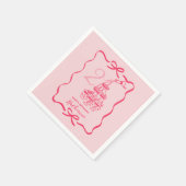 21st Birthday Hand Drawn Pink Champagne Napkins スタンダードカクテルナプキン (角)