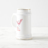 21st Birthday Humor Hot Flamingo Pink Gold ビールジョッキ (正面左)