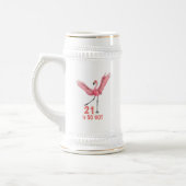 21st Birthday Humor Hot Flamingo Pink Gold ビールジョッキ (左)