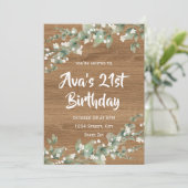 21st Birthday Invitation – Rustic Greenery 招待状 (スタンド正面)