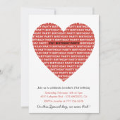 21st birthday invitations Typography Red Black 招待状 (正面)