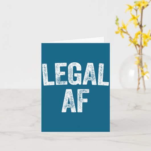 21st Birthday Legal Af Long Sleeve  カード (黄色い花)