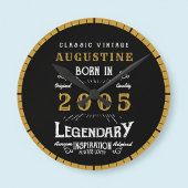 21st Birthday Legend Born 2005 ラウンド壁時計