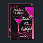 21st Birthday Martini Coctel Pinkパーティー 招待状<br><div class="desc">誕生日パーティーの招待に青いマティーニカクテルを使ったグラフィックイラストレーション。 招待には、個人用設定の文字テンプレートが含まれています。 ©2014charmainepaulson</div>